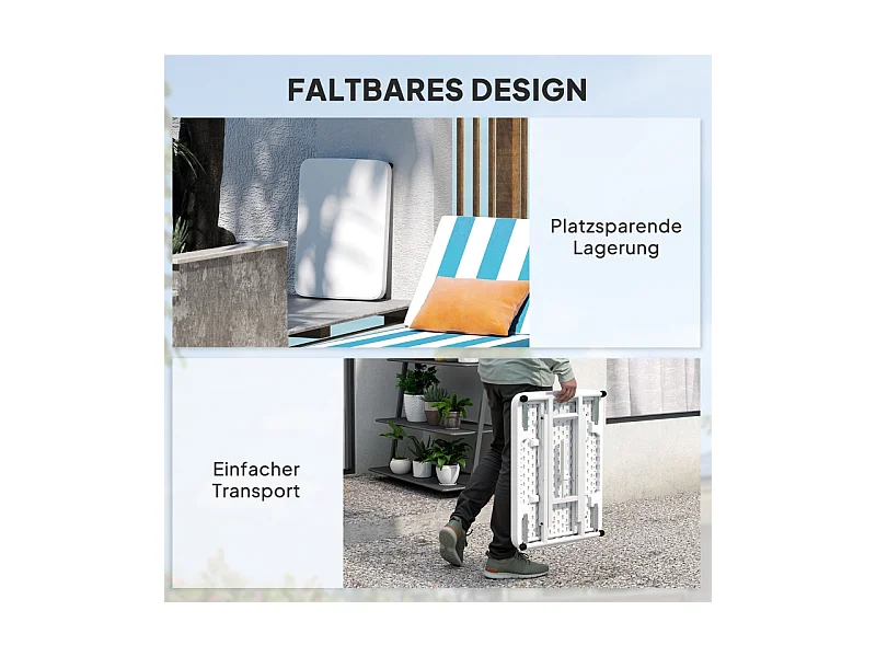 Verstelbare, opvouwbare salontafel, gemaakt van metaal en kunststof, wit, (65x45x70 cm)