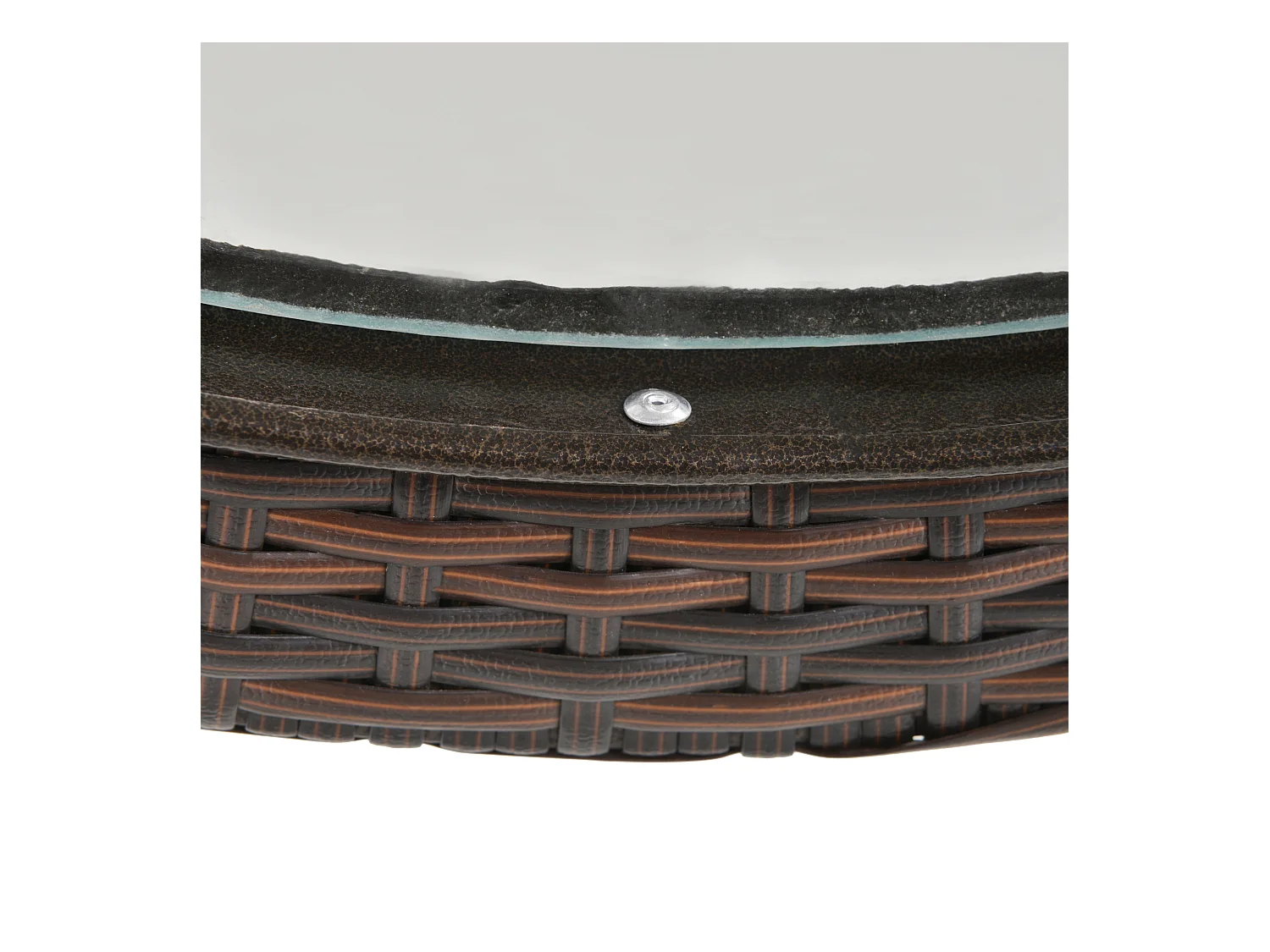 Ronde opklapbare tafel, kampeer- en tuindesign, staal en synthetisch rotan, bruin (Ø68x73 cm)