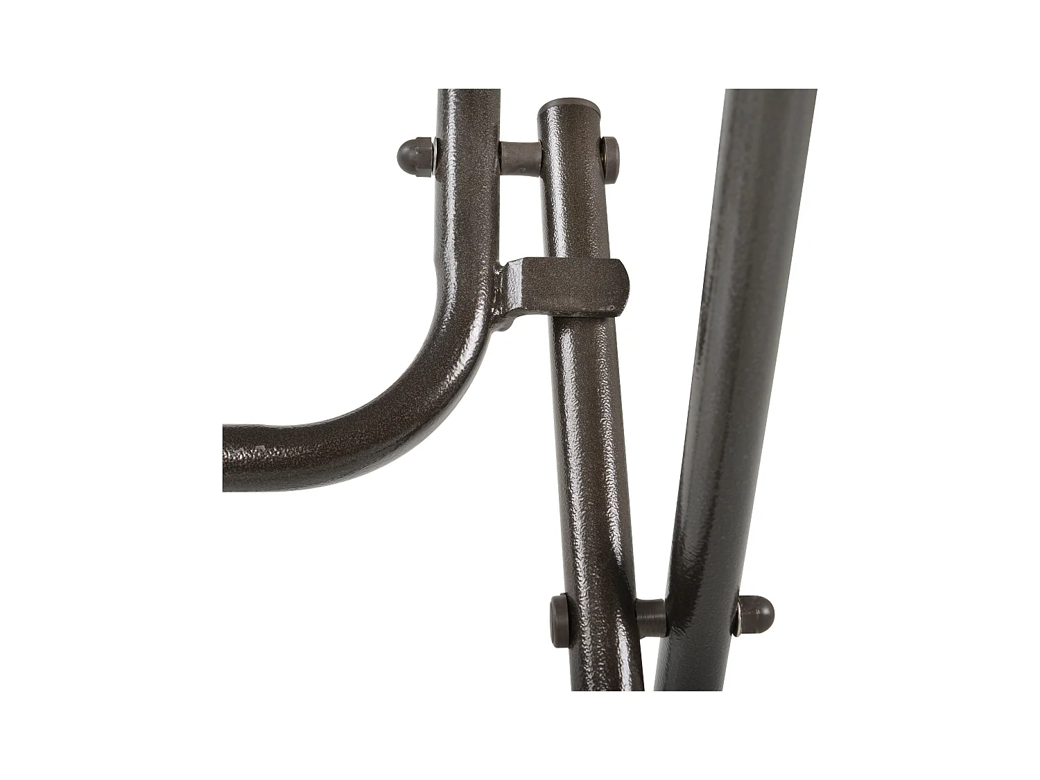 Ronde opklapbare tafel, kampeer- en tuindesign, staal en synthetisch rotan, bruin (Ø68x73 cm)