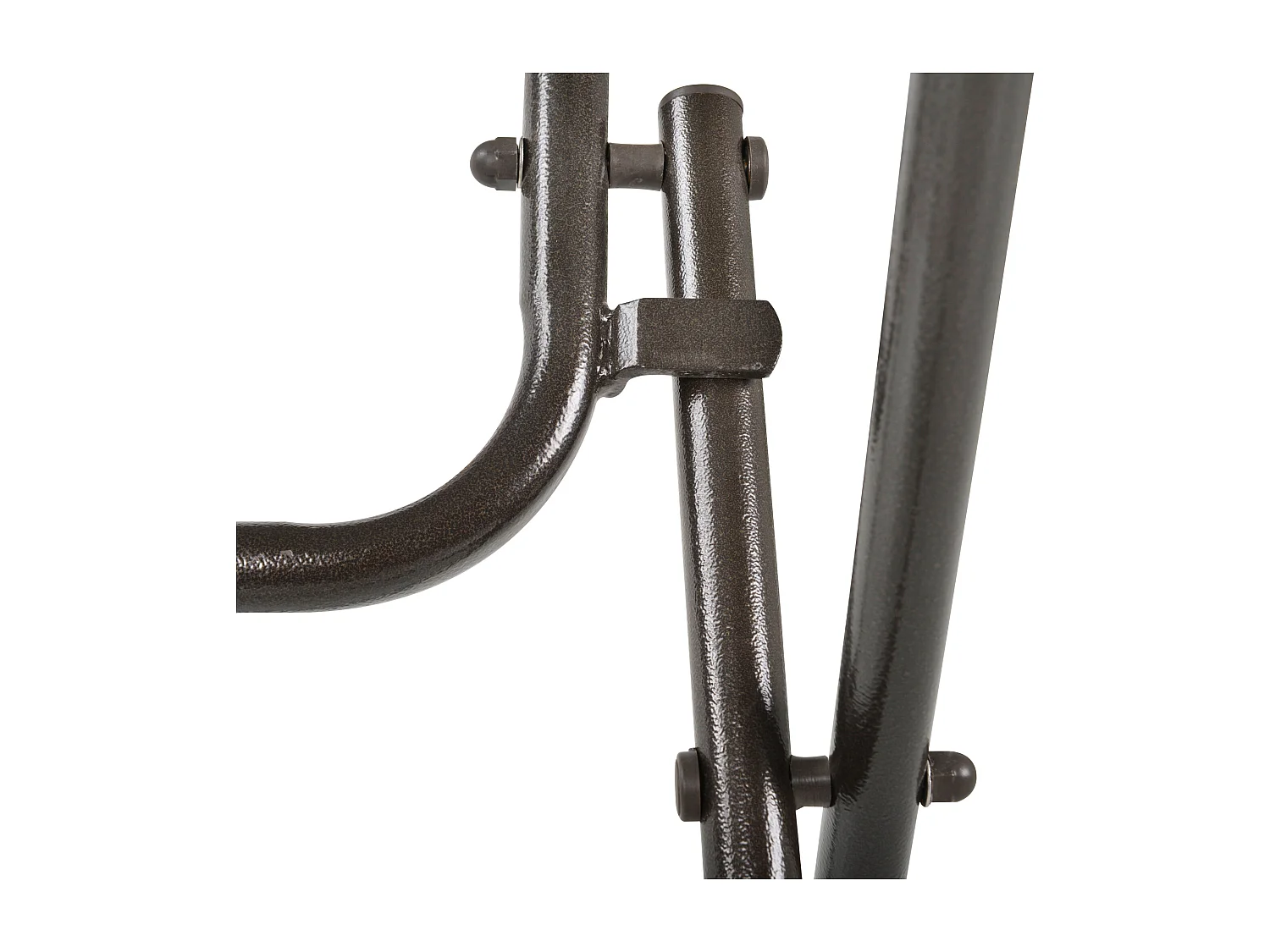 Table pliante ronde, design camping et jardin, acier et rotin synthétique, marron (Ø68x73 cm)