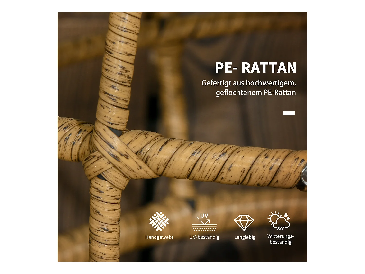 Set van 2 handgeweven salontafels, boho-design, PE-rotan, zand (Ø60x47 cm en Ø46x37 cm)