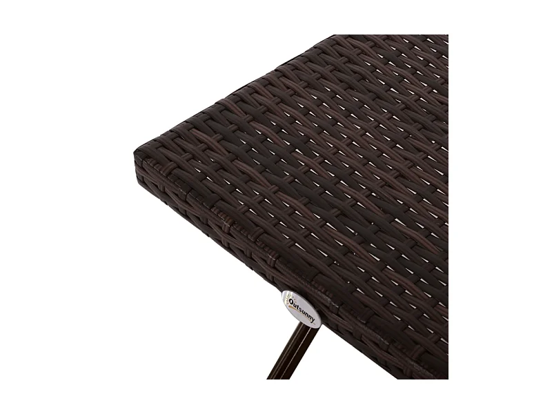Table d'appoint pliante pour jardin, table de terrasse en métal avec design en rotin, coloris noir (40x40x40 cm)