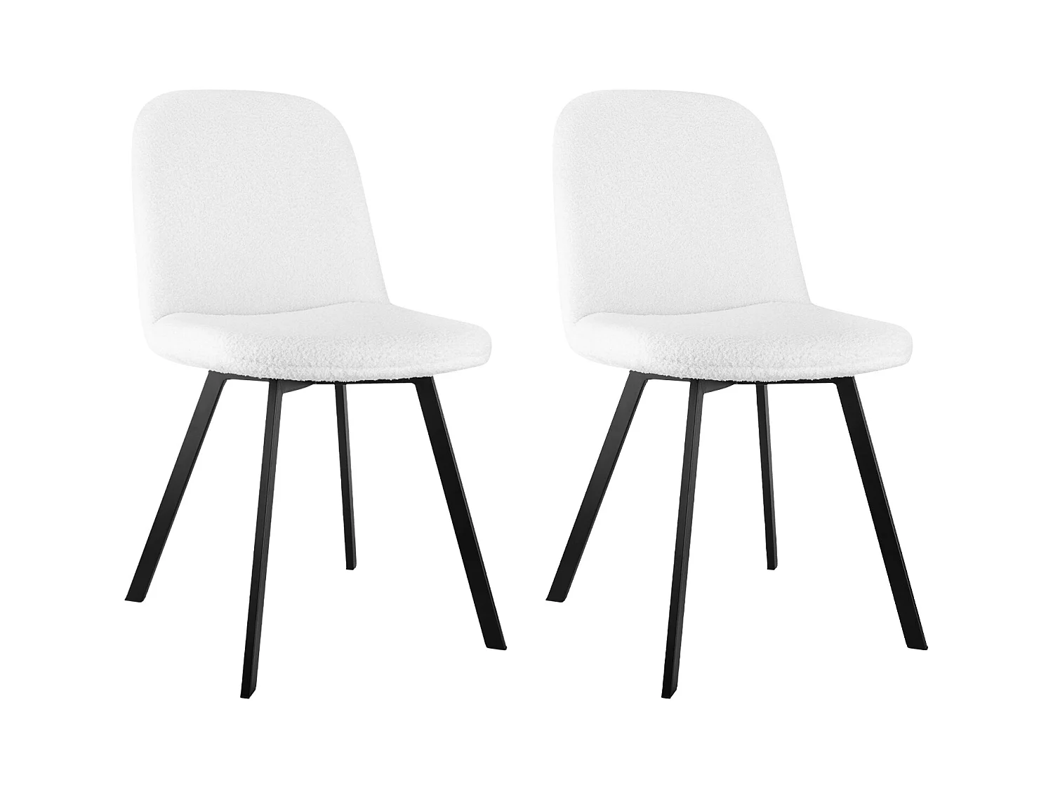 Juego de 2 sillas de comedor en tejido afelpado, acolchado suave, estructura de metal, color beige (44x43x84 cm)