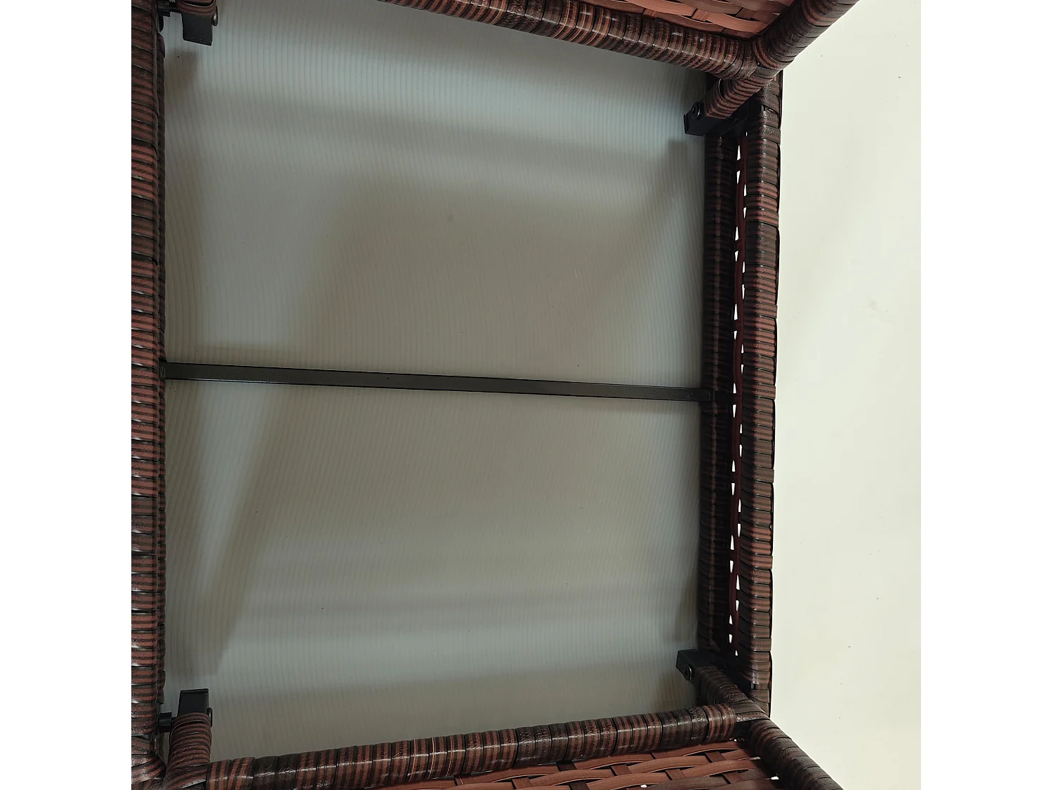 Tavolo pieghevole in rattan sintetico resistente alle intemperie, marrone, per balcone e terrazza (60x41x41cm)