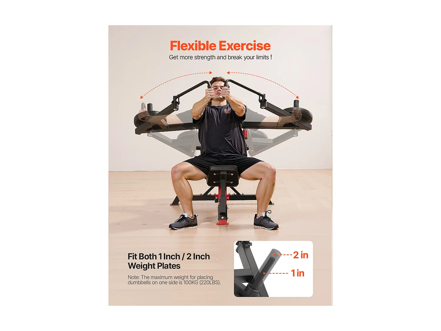 Appareil de Musculation SucceBuy, pour Écarté Incliné et Inversé Deltoïde, pour Entraînement du Haut du Corps, Équipement pour Gym à Domicile