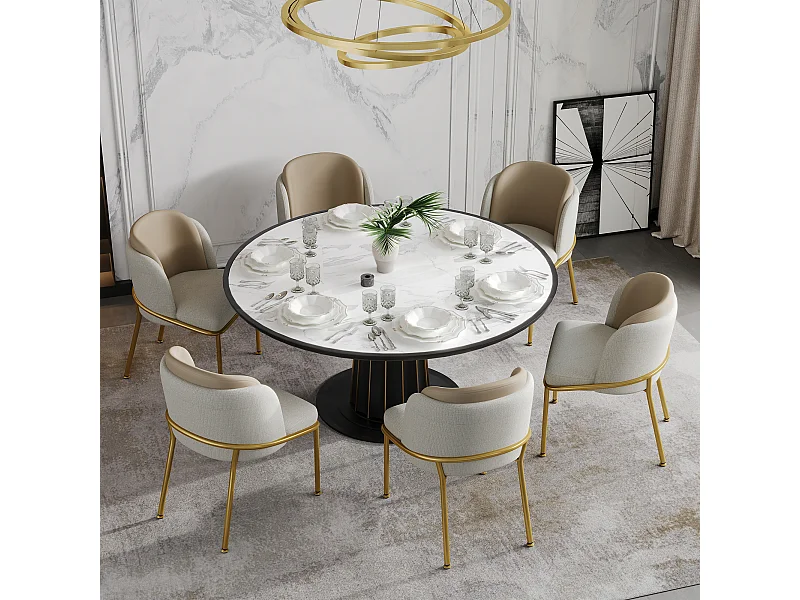 Moderne designstoel met verstelbare poten, metaal en hout, beige (55x55x85cm)