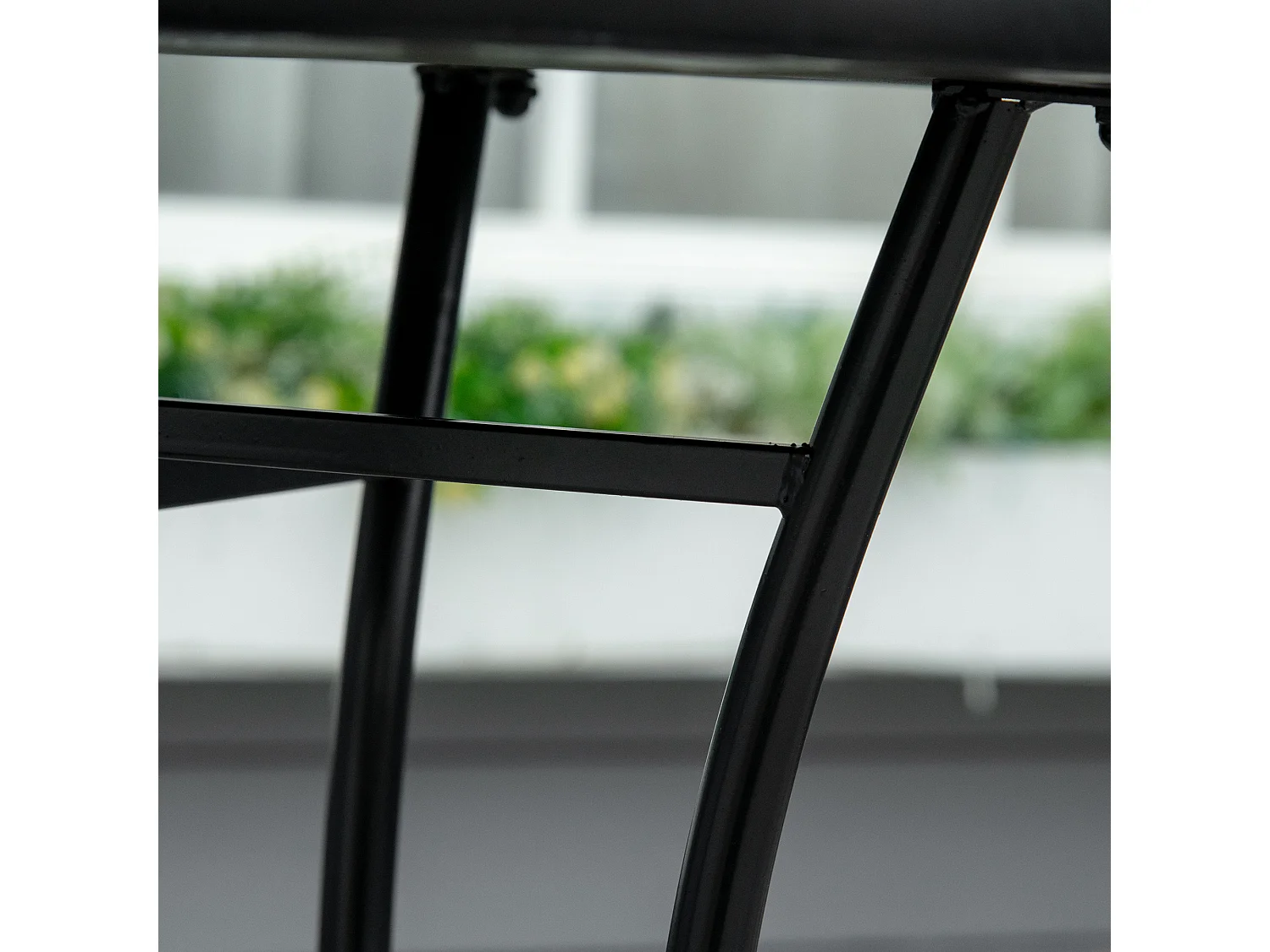 Mesa bistró redonda en mosaico cerámico, diseño artesanal, verde-beige-blanco (Ø60x71cm)