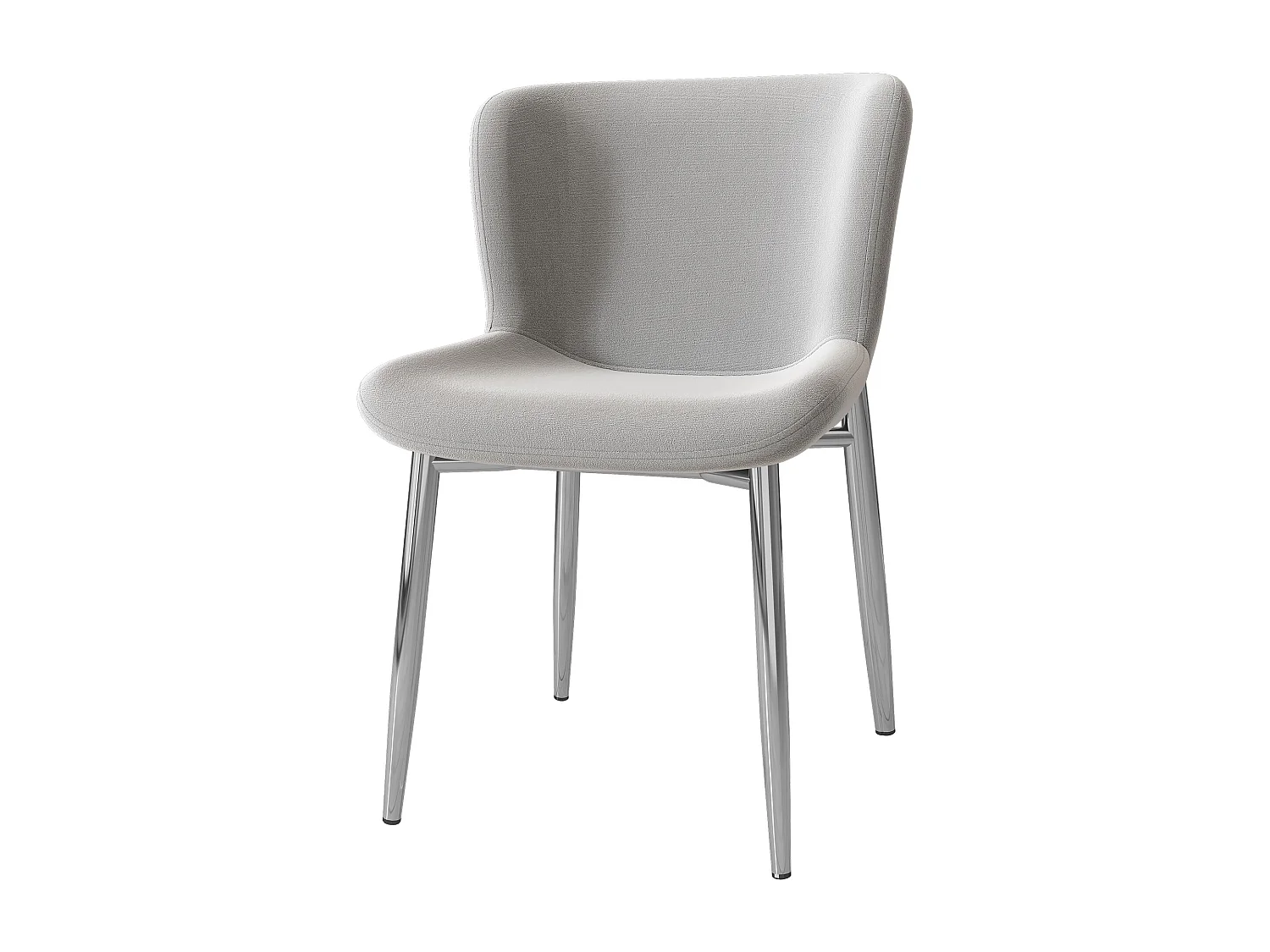 Chaise de salle à manger en velours, 6 pièces, pieds métalliques, gris