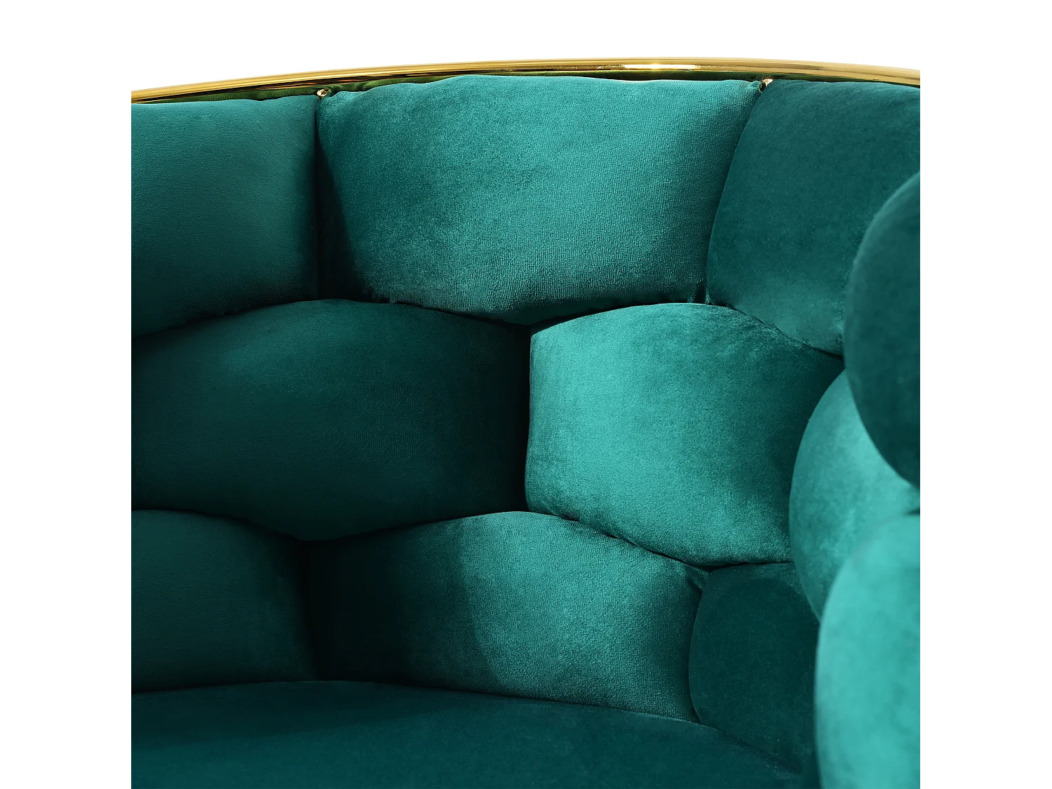 Luxe fluwelen stoel, moderne stijl, met gouden rugleuning, groene fluwelen stof, metalen poten (50x47x80 cm)