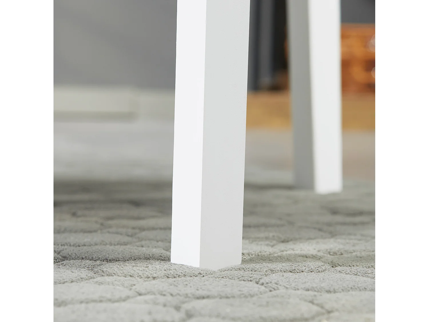 Set van 4 eetkamerstoelen, modern design, grenenhout, wit (46,5 x 41 x 85,5 cm)