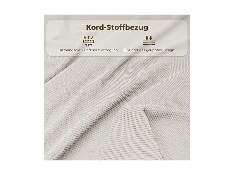 Opvouwbare stoel met gewatteerde rugleuning, set van 4 stoelen, metalen frame, crèmekleur, (48,5x45x82 cm)