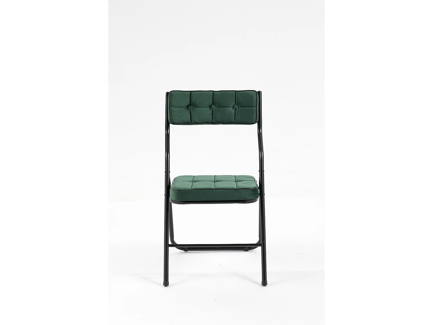 2-delige klapstoelen, eetkamerstoelen met kussen, staal, groen (46x47x80 cm)