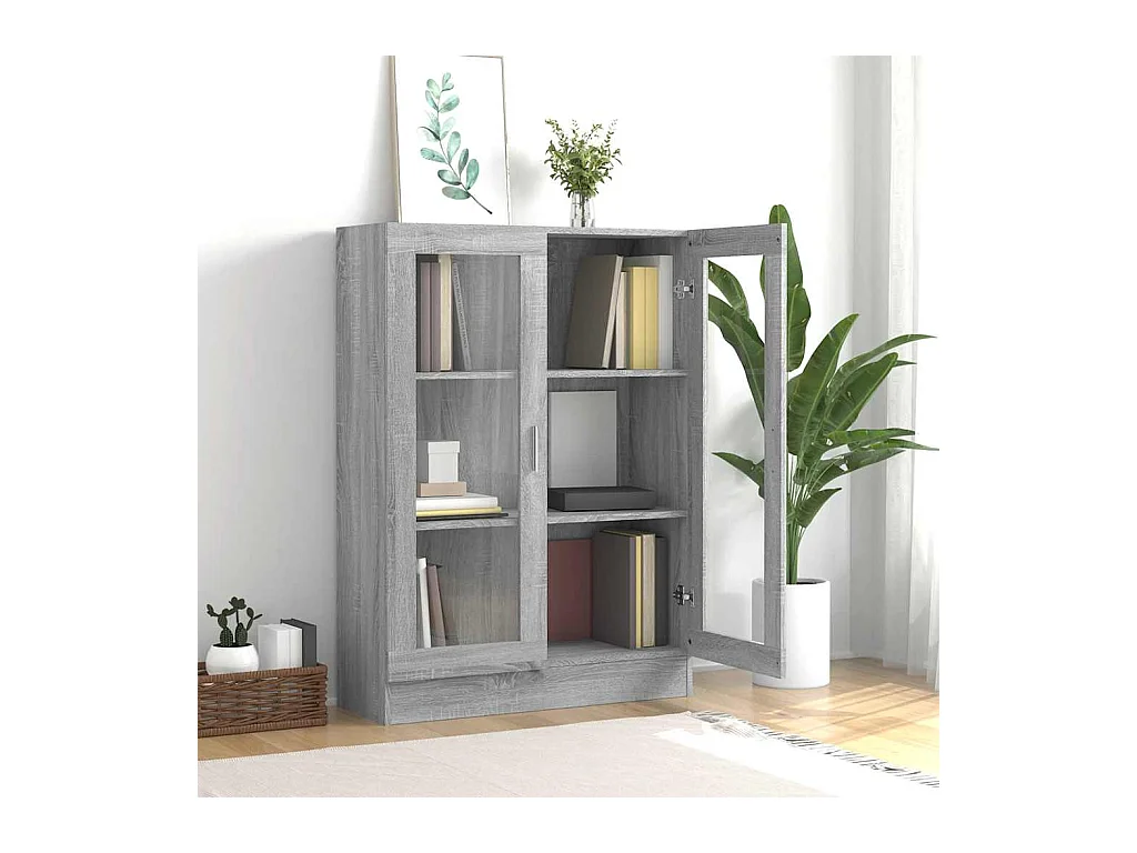 Armoire à vitrine Sonoma gris 82,5x30,5x115cm Bois d'ingénierie