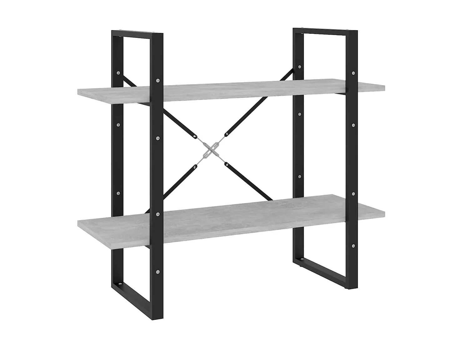 Bibliothèque à 2 niveaux Gris béton 80x30x70 cm bois ingénierie