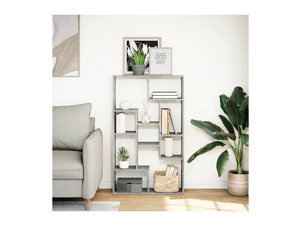 Libreria grigio cemento 72x20x120 cm in legno ingegnerizzato