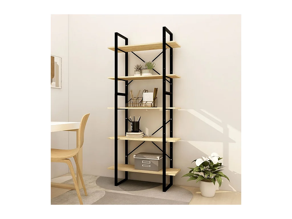 Bibliothèque à 5 niveaux 80x30x175 cm Bois de pin