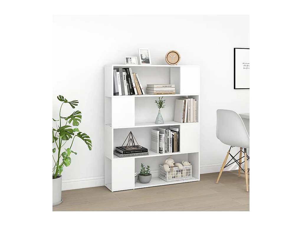 Bibliothèque/Séparateur de pièce Blanc 100x24x124 cm