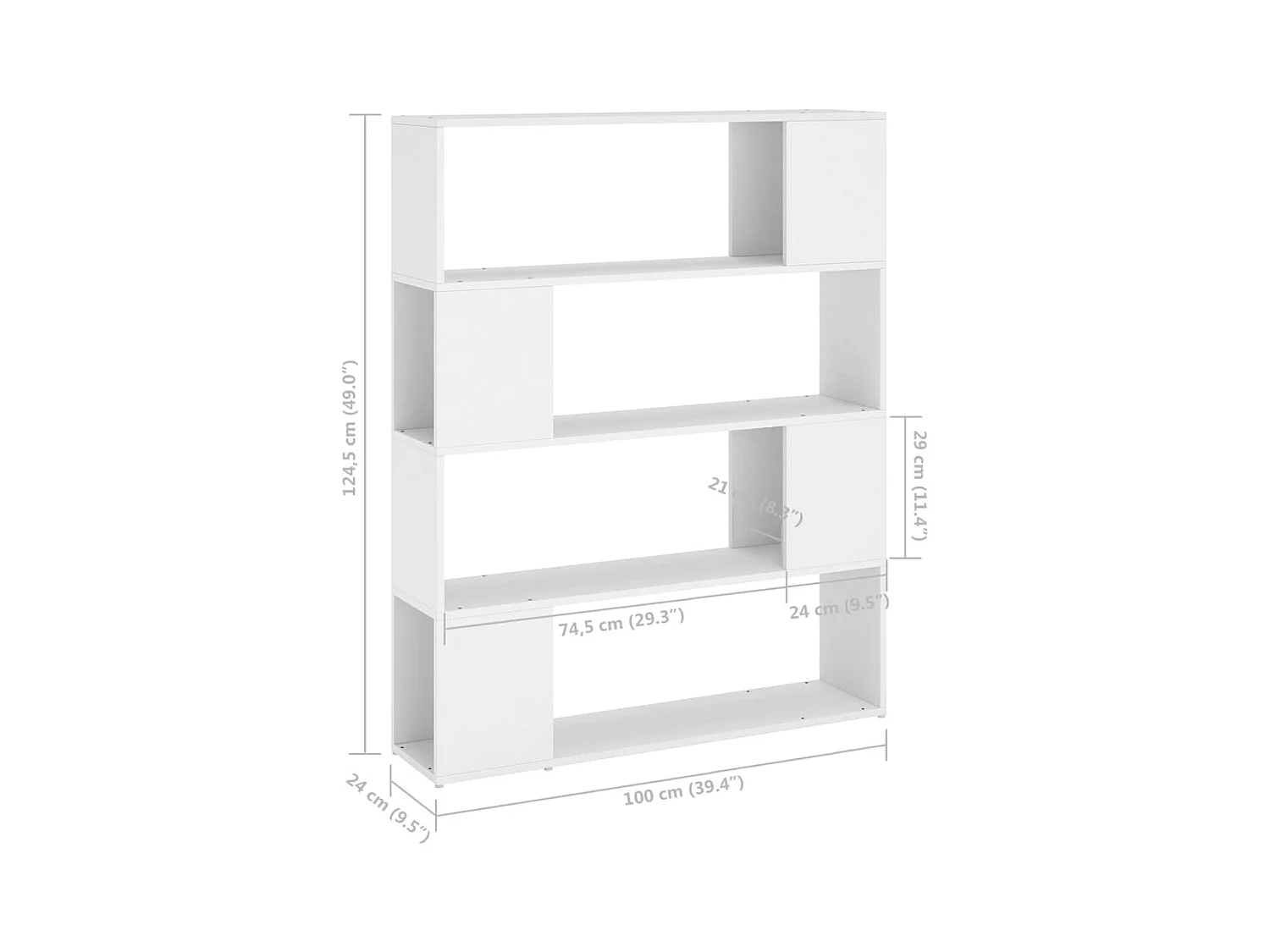 Bibliothèque/Séparateur de pièce Blanc 100x24x124 cm