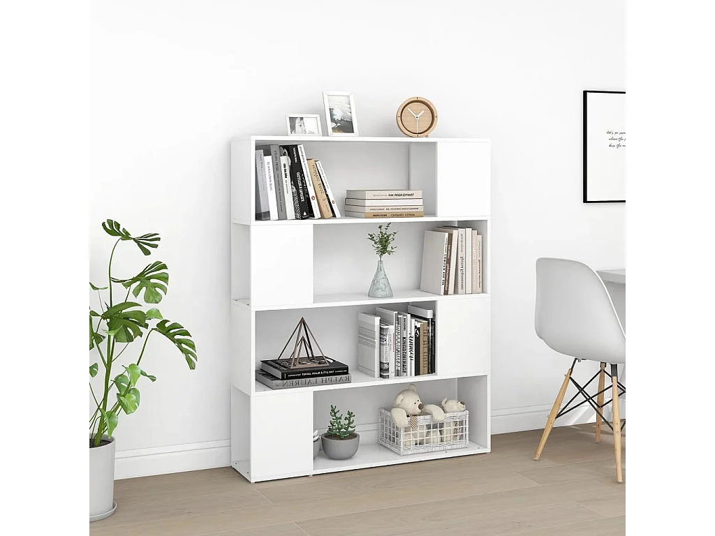 Librería/Separador de ambientes Blanco 100x24x124 cm