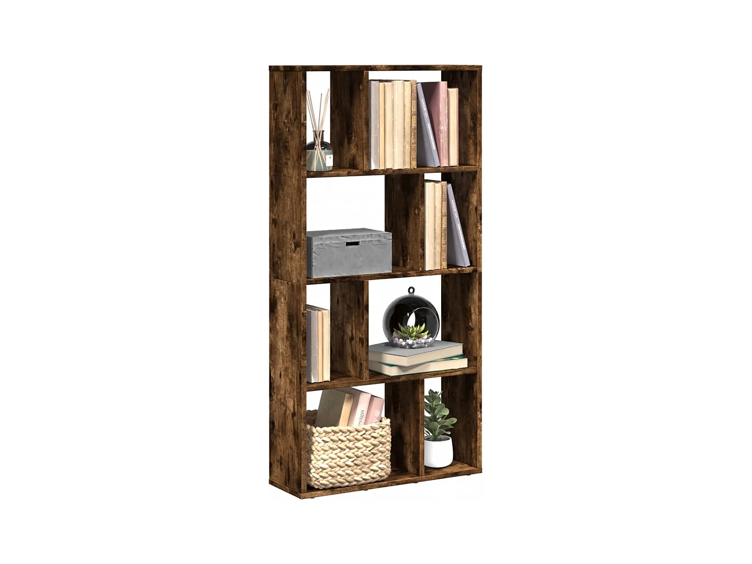 Bibliothèque chêne fumé 60x20x120 cm bois d'ingénierie