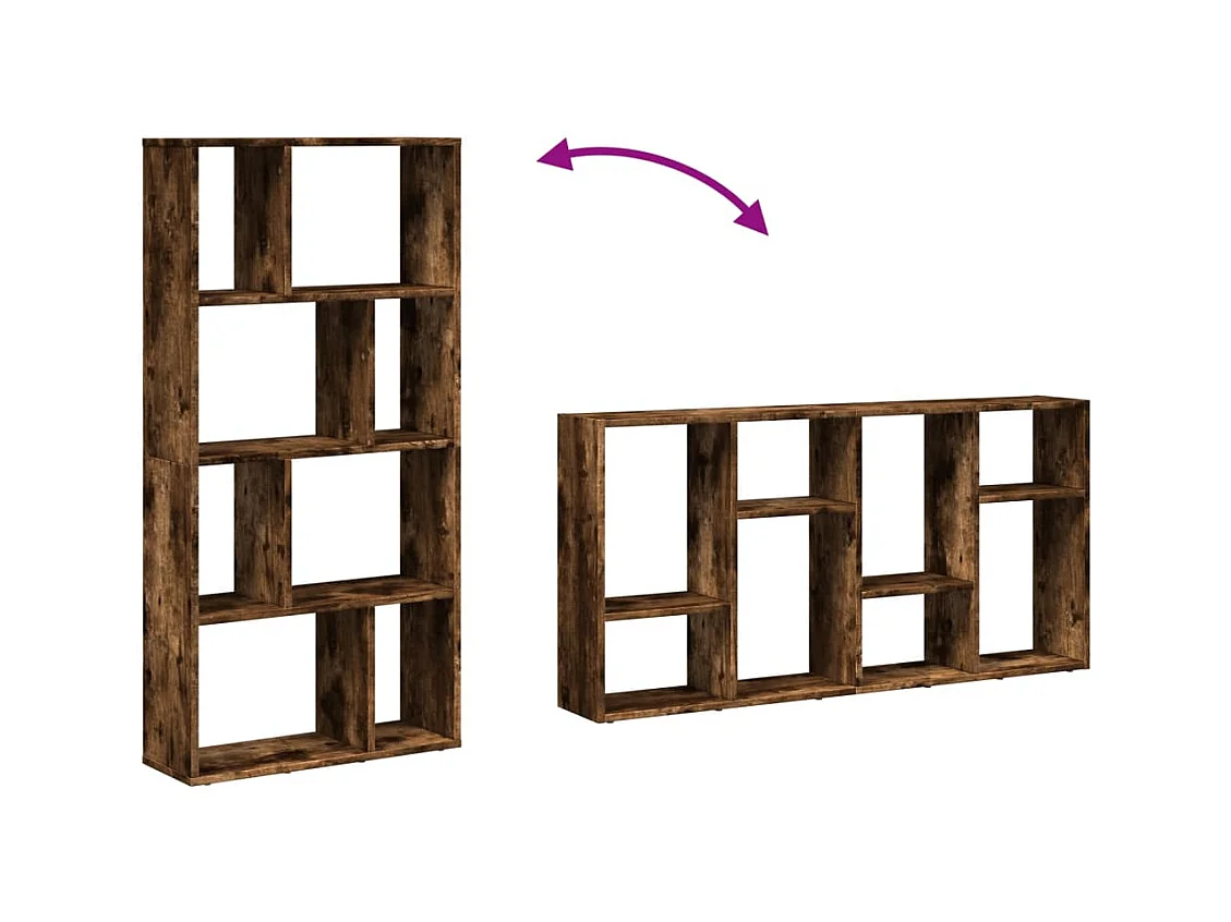 Bibliothèque chêne fumé 60x20x120 cm bois d'ingénierie