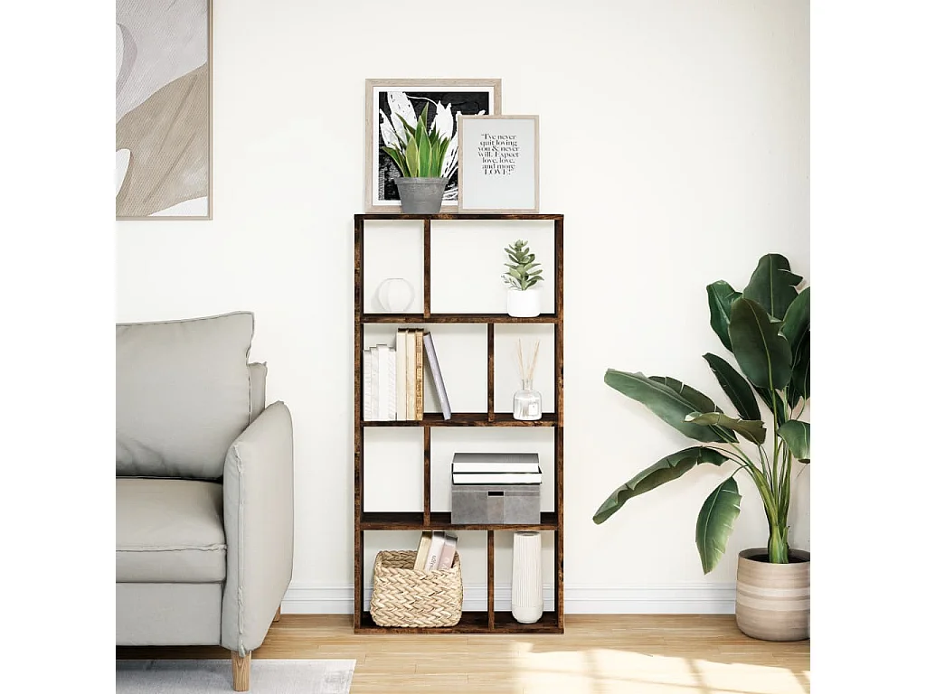 Libreria in rovere affumicato 60x20x120 cm in legno ingegnerizzato