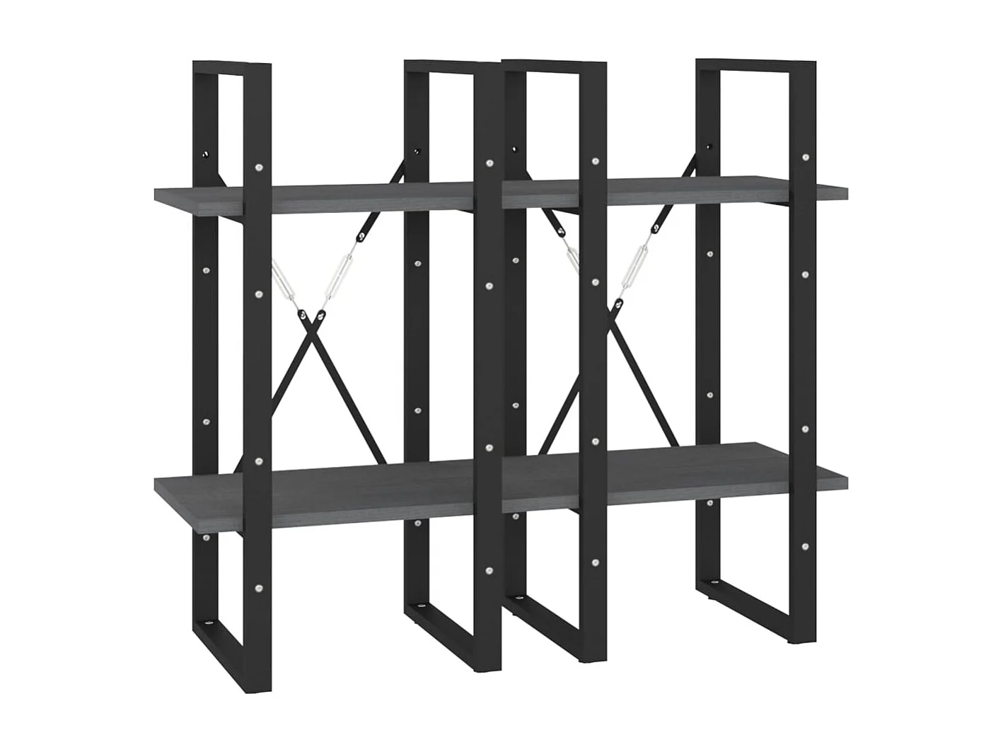 Bibliothèque à 4 niveaux Gris 40x30x140 cm Bois de pin massif