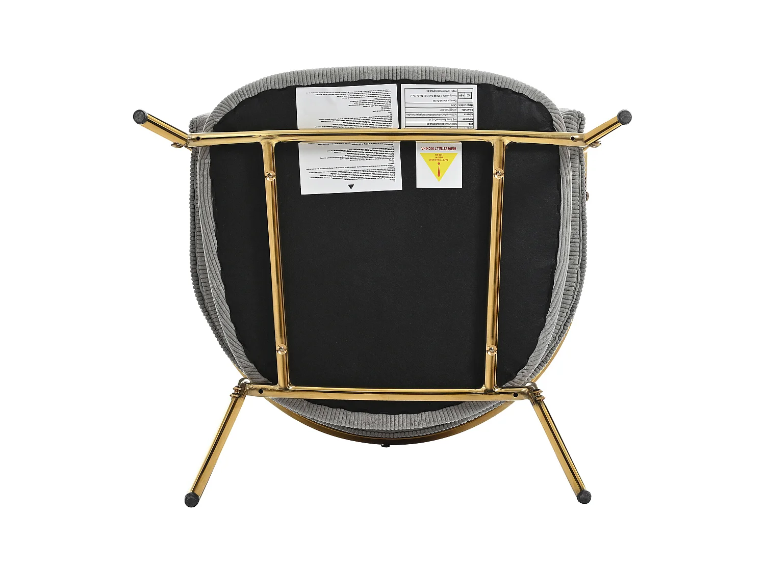 moderne design corduroy stoelen, verstelbare schuine poten, metaal en hout, grijs (55x55x80cm)