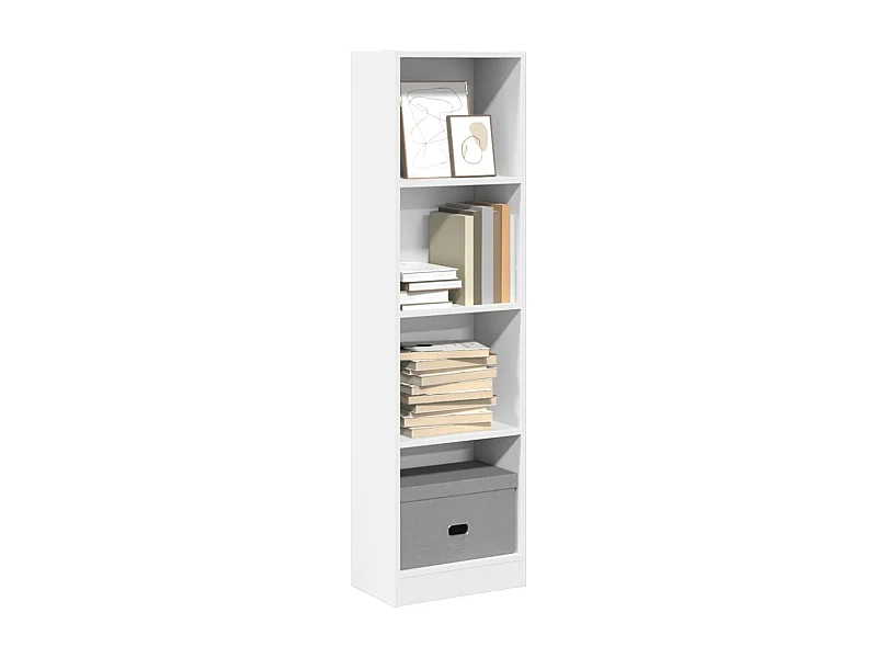 Libreria bianca 40x24x143 cm in legno ingegnerizzato