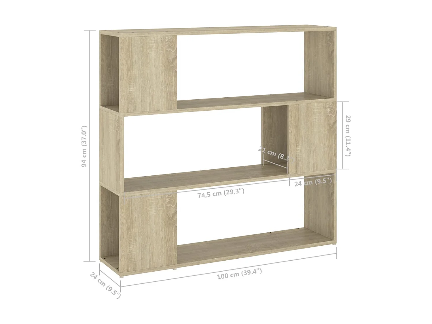 Bibliothèque/Séparateur de pièce Chêne sonoma 100x24x94 cm