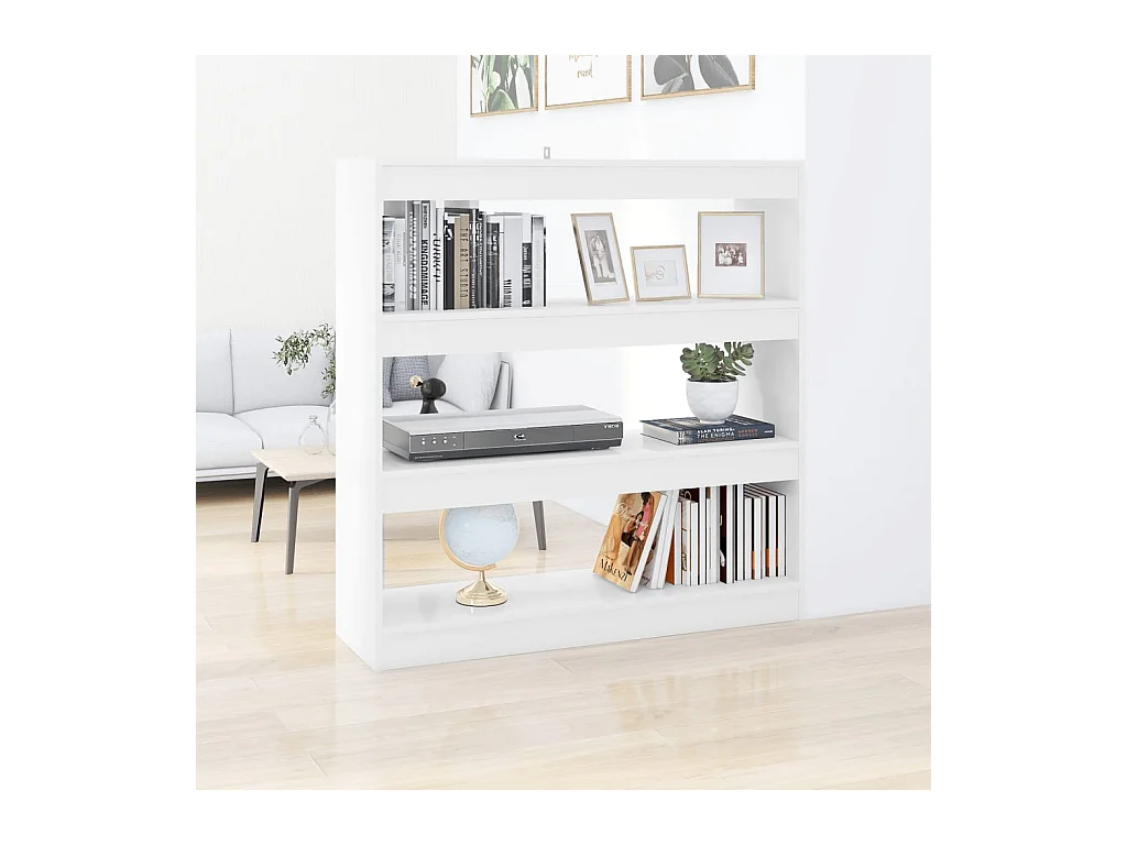 Bibliothèque/Séparateur de pièce Blanc 100x30x103 cm