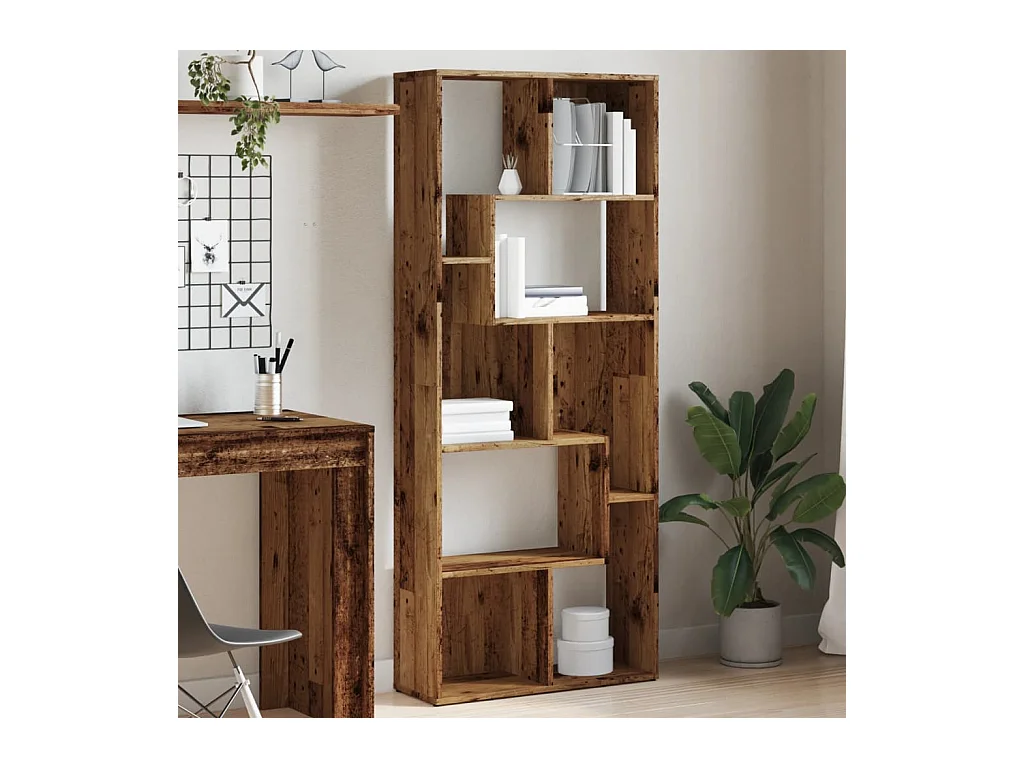Bibliothèque vieux bois 67x24x161 cm bois d'ingénierie