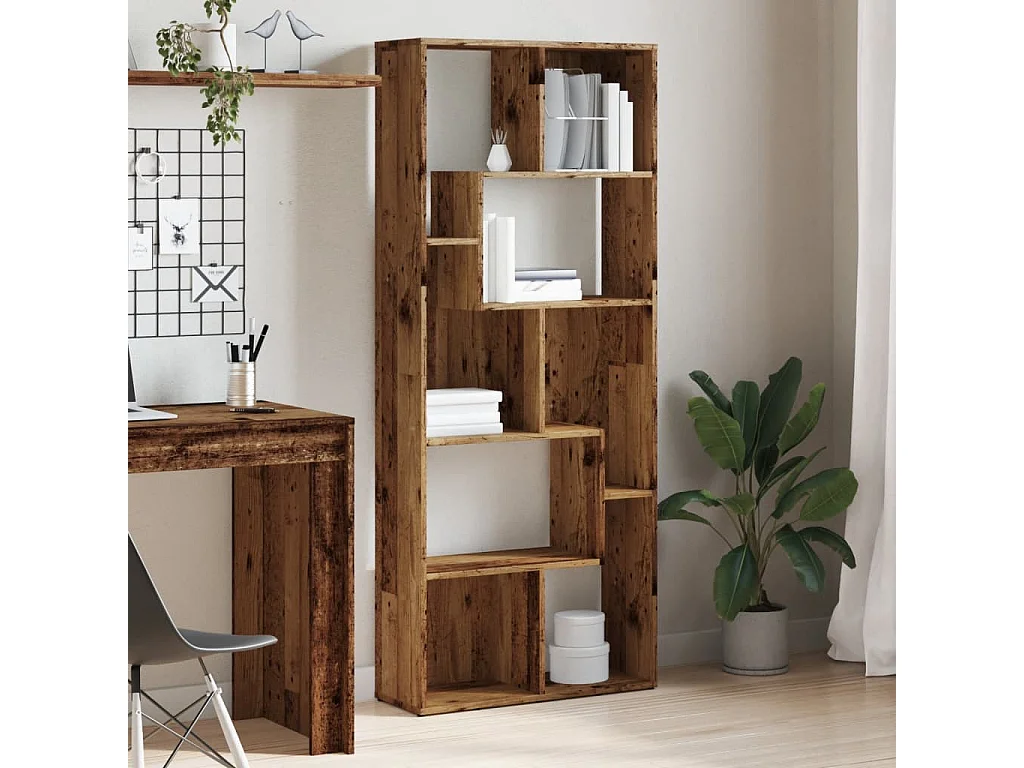 Libreria in legno antico 67x24x161 cm in legno ingegnerizzato