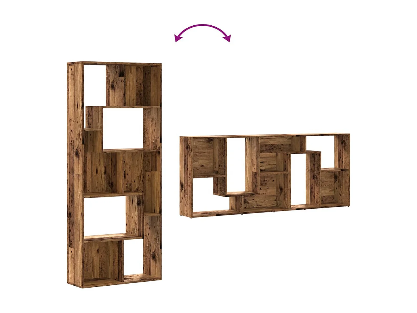 Libreria in legno antico 67x24x161 cm in legno ingegnerizzato