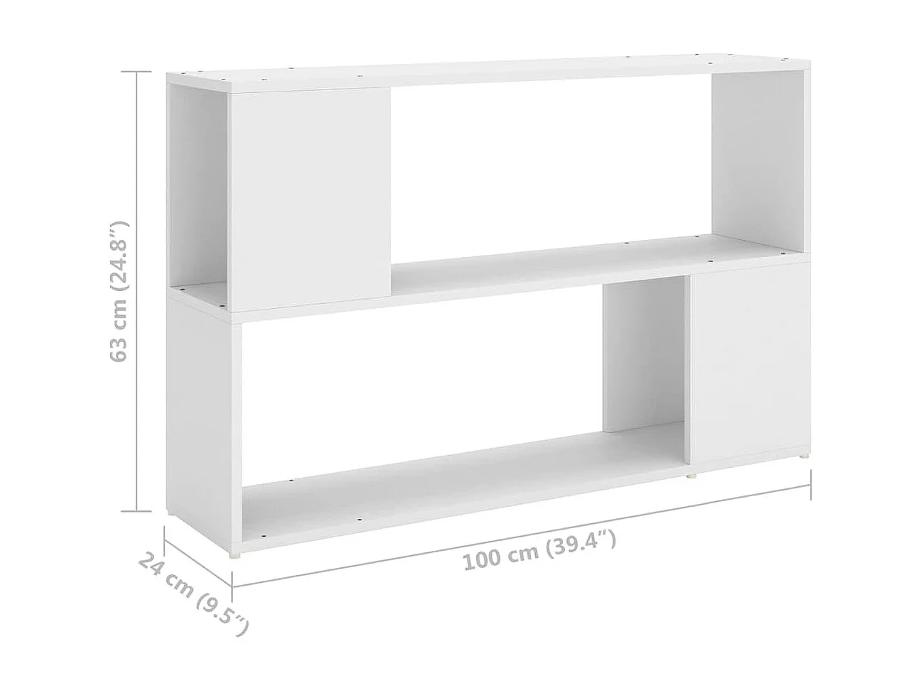 Bibliothèque Blanc 100x24x63 cm Bois d'ingénierie