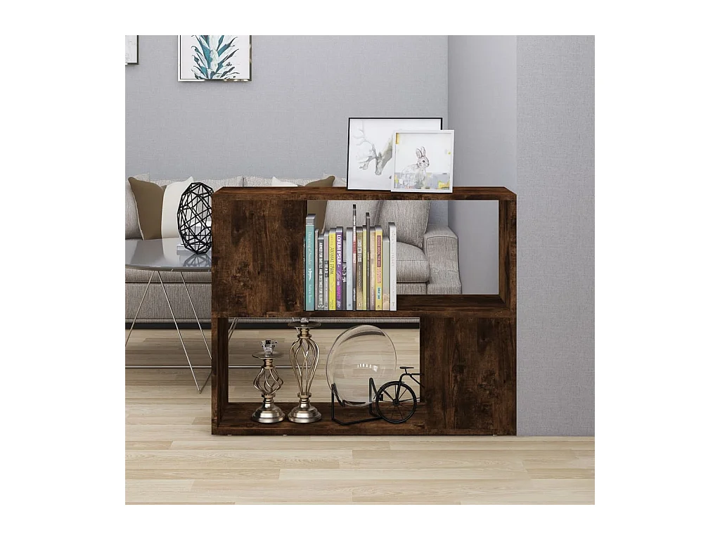 Bibliothèque/Séparateur de pièce Chêne fumé 80x24x63 cm