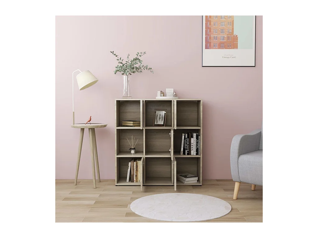 Bibliothèque Chêne sonoma 90x30x90 cm Bois d’ingénierie