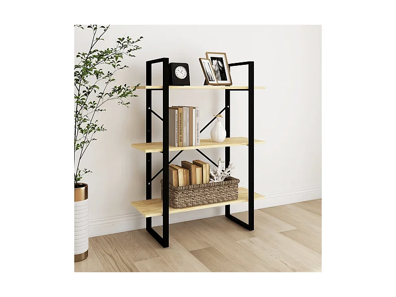 Bibliothèque à 3 niveaux 80x30x105 cm Bois de pin massif