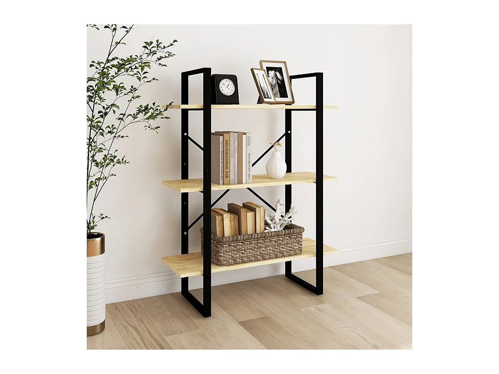 Bibliothèque à 3 niveaux 80x30x105 cm Bois de pin massif