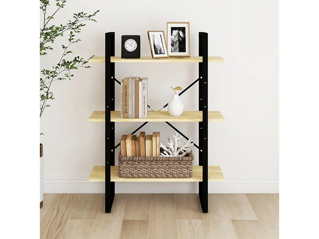 Bibliothèque à 3 niveaux 80x30x105 cm Bois de pin massif