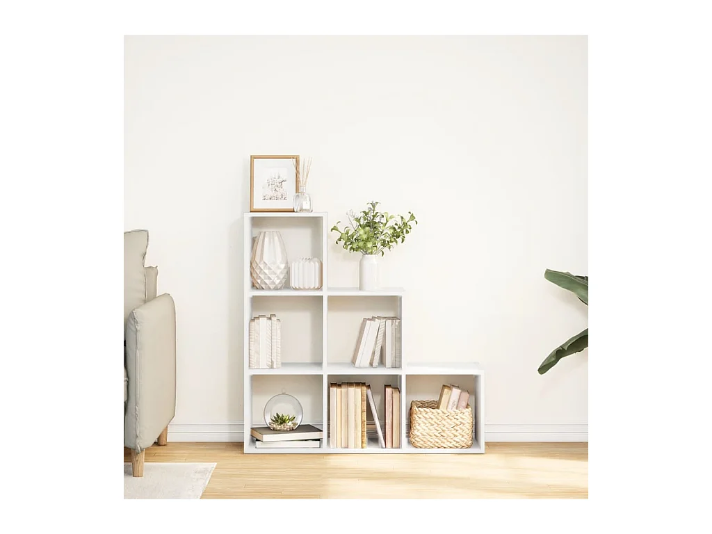 Étagère séparatrice de pièce à 3 niveaux blanc 99x29x99 cm