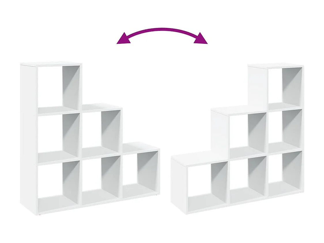 Estantería separadora de 3 niveles blanca 99x29x99 cm