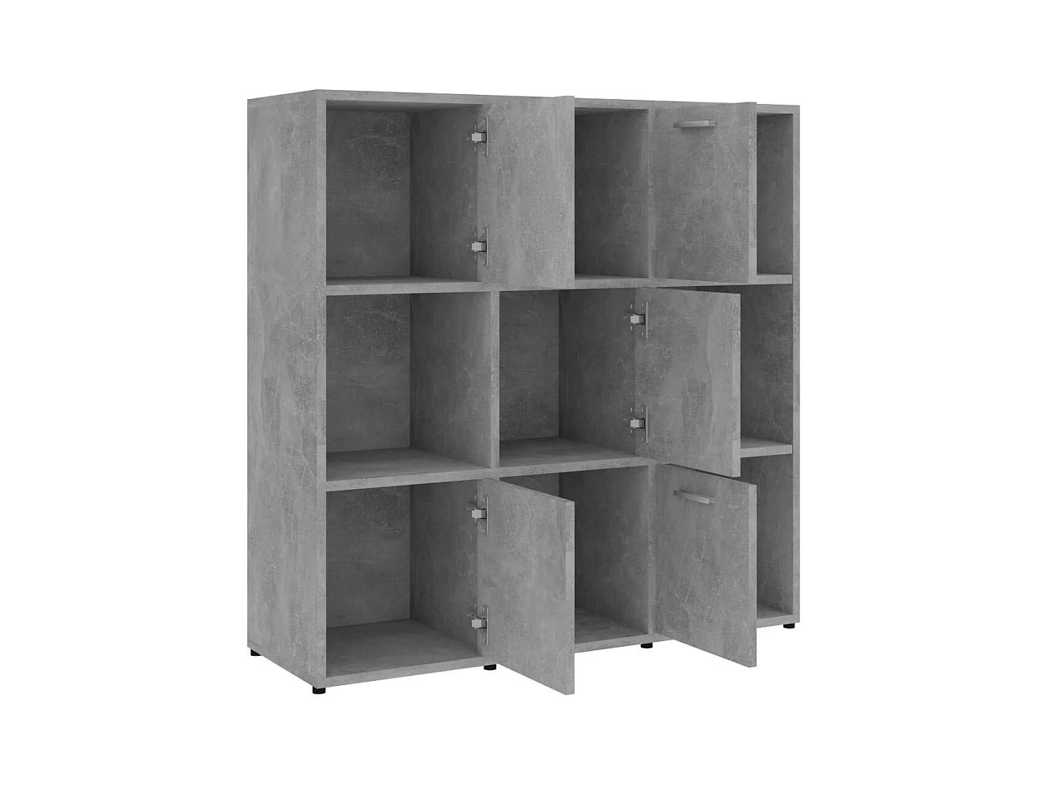 Betongrijze boekenkast 90x30x90 cm bewerkt hout