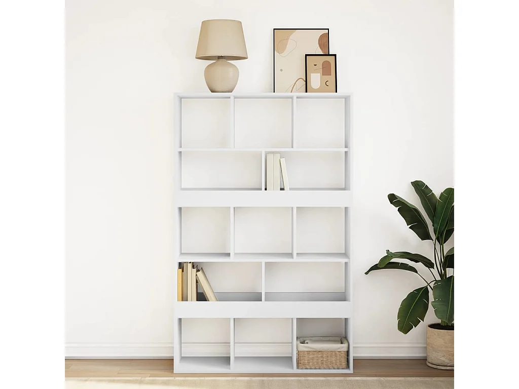 Libreria bianca 100x33x156,5 cm in legno ingegnerizzato