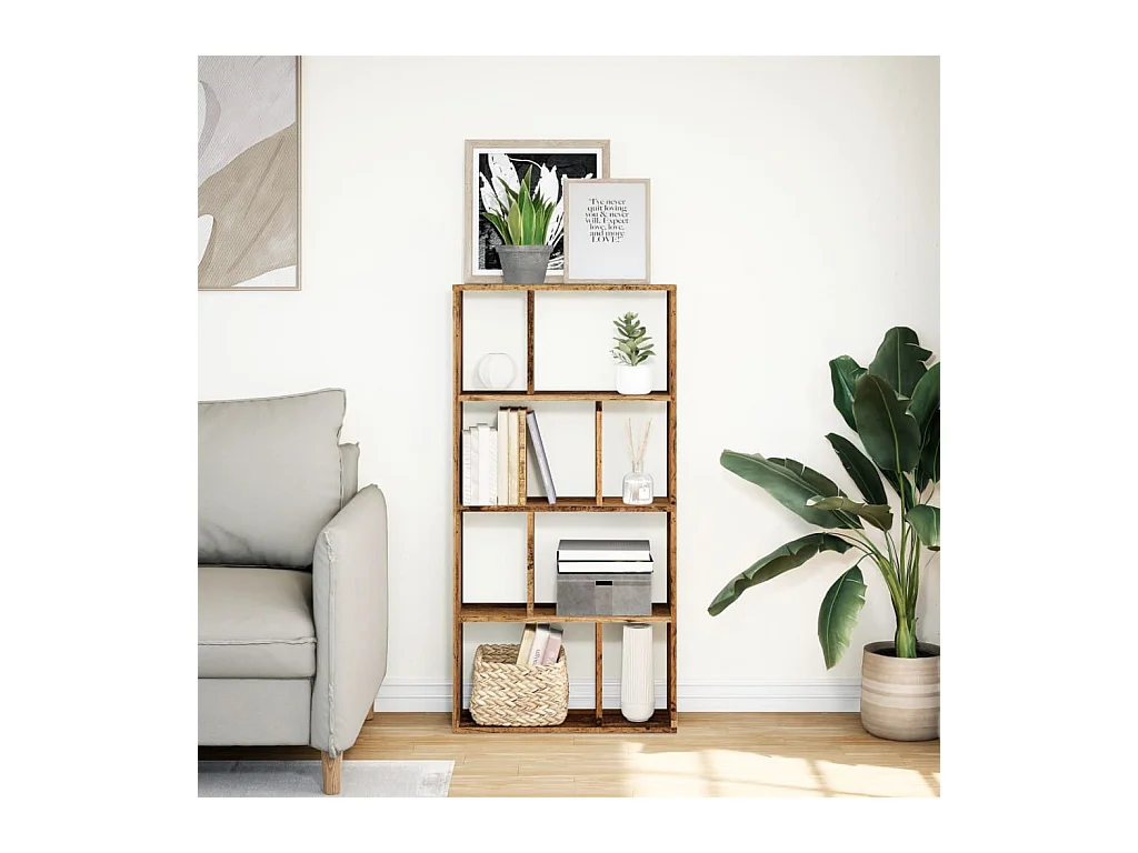 Bibliothèque vieux bois 60x20x120 cm bois d'ingénierie