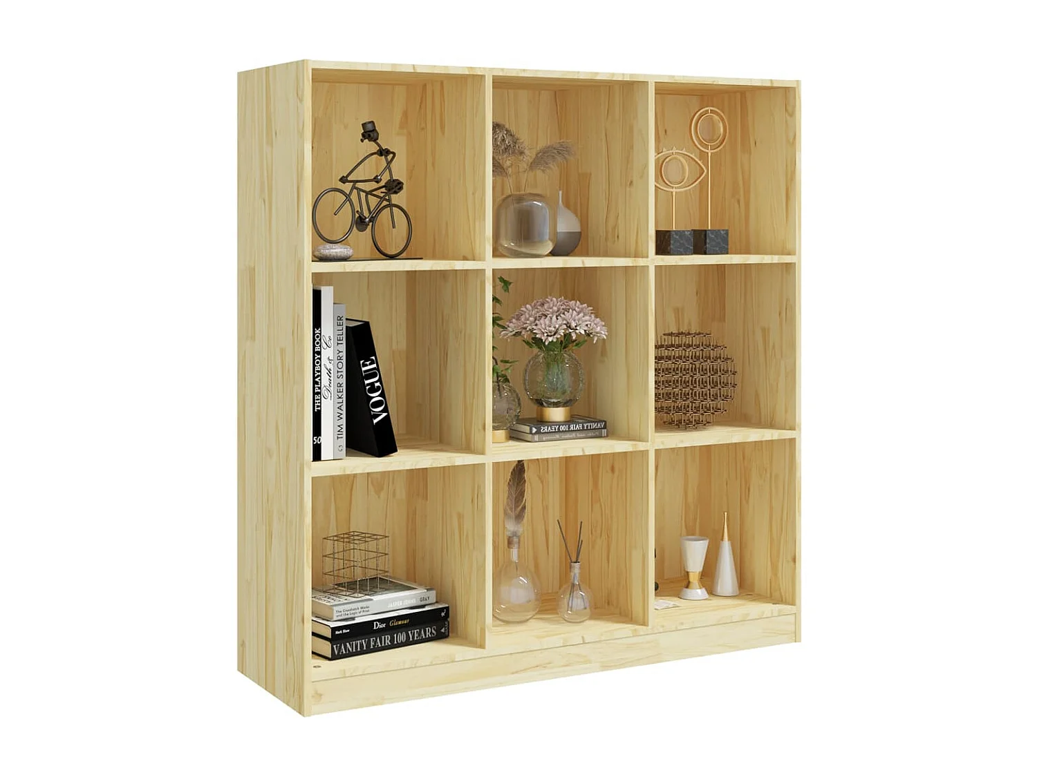 Boekenkast/kamerverdeler 104x33,5x110 cm massief grenen