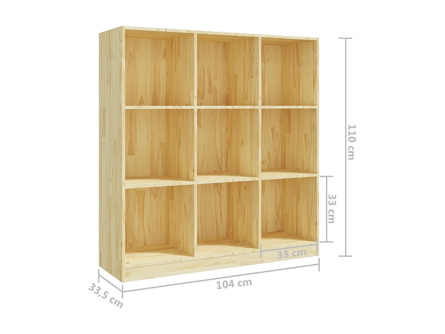 Boekenkast/kamerverdeler 104x33,5x110 cm massief grenen
