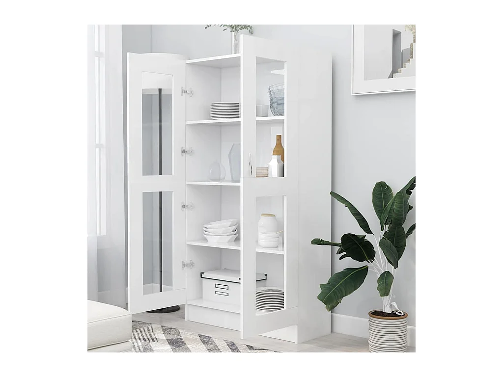 Vitrinekast Wit 82,5x30,5x150 cm Technisch hout