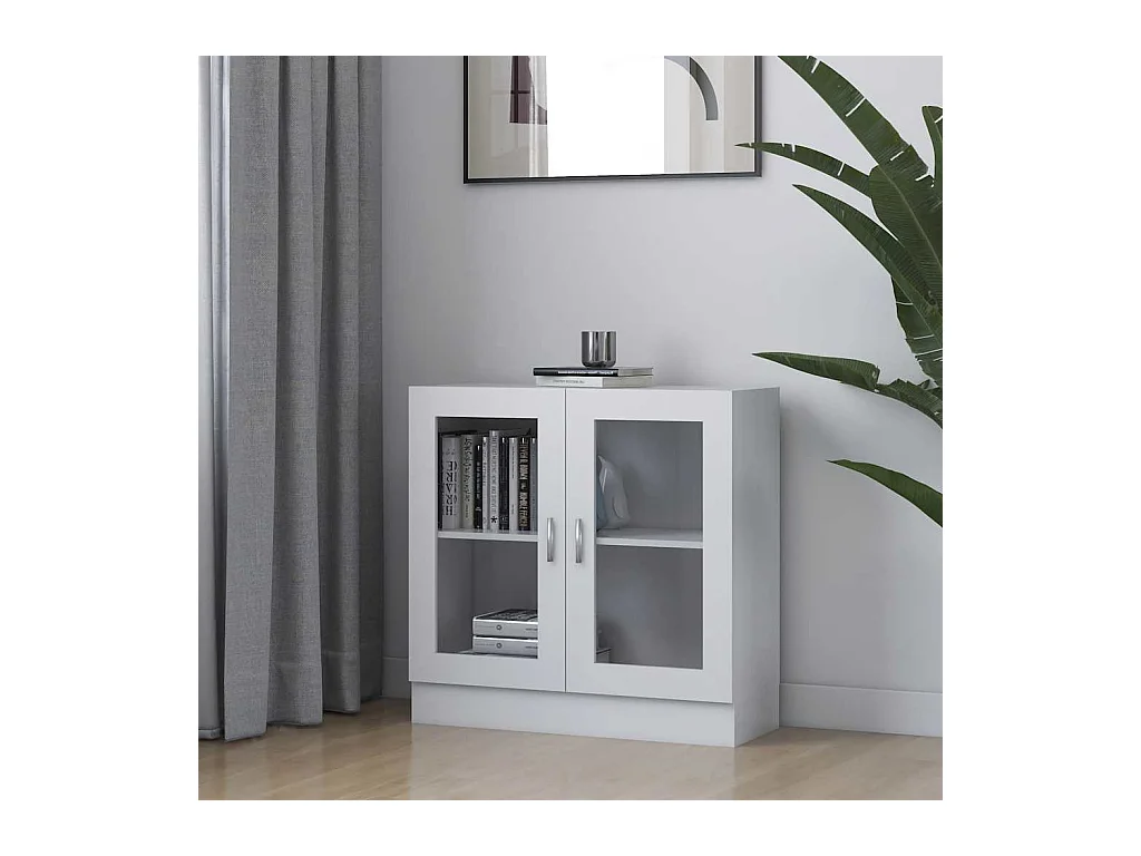 Armoire à vitrine Blanc 82,5x30,5x80 cm Bois d'ingénierie