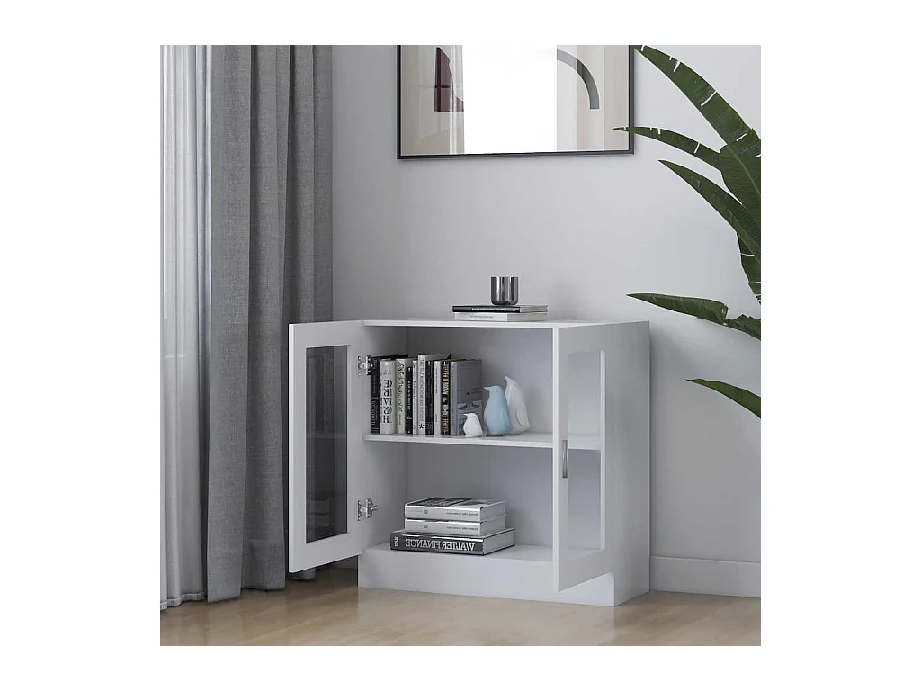Armoire à vitrine Blanc 82,5x30,5x80 cm Bois d'ingénierie